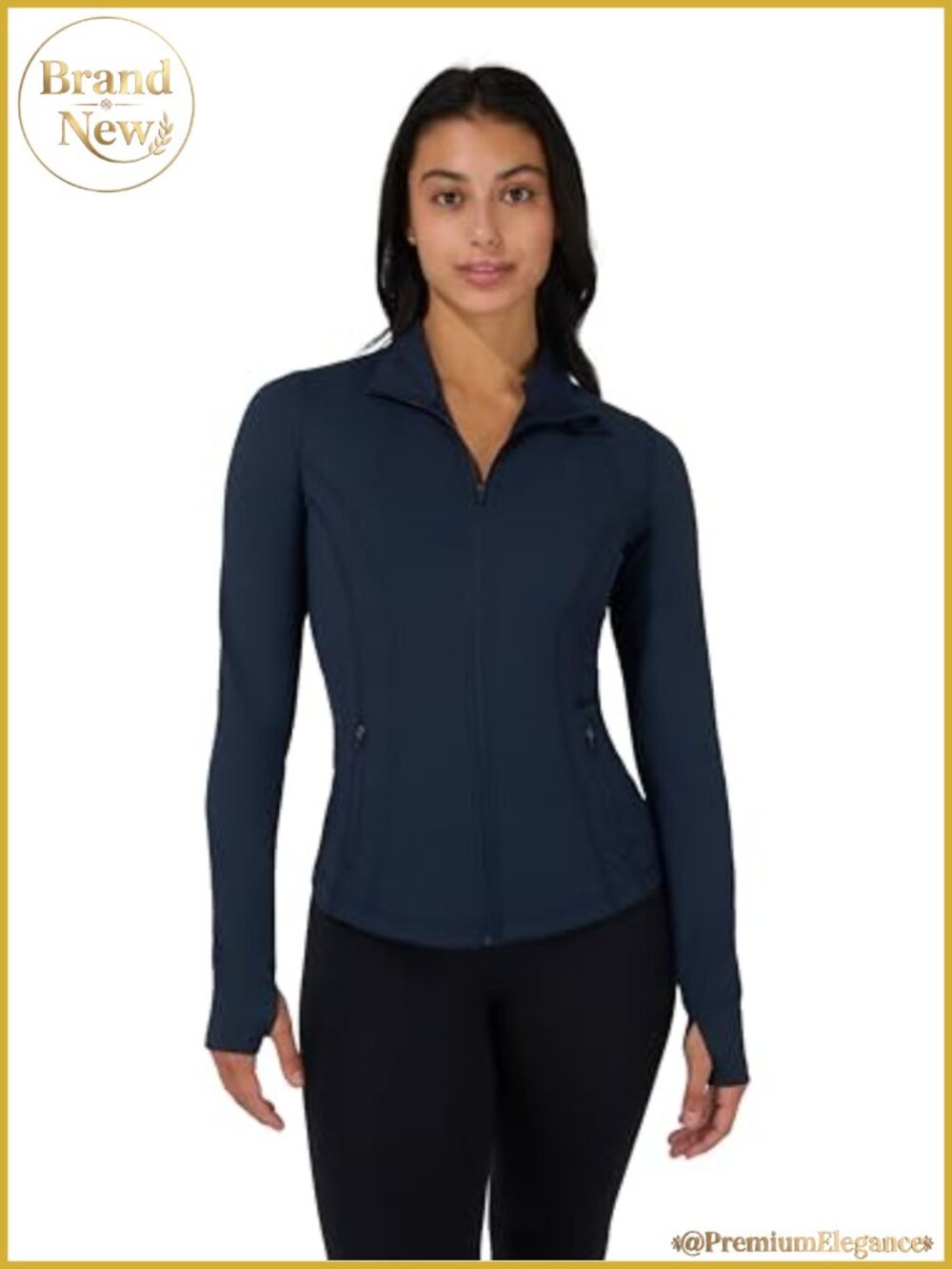 Lightweight Full Zip Running Track Jacket Slim Fit Thumbholes Athletic